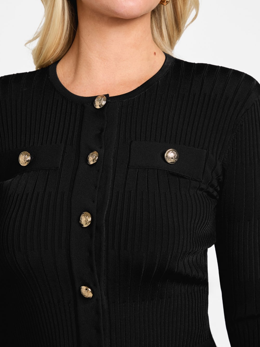 Janet Ribbed Sweater Cardigan - Image 3