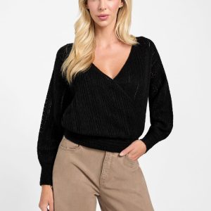 Izabella Wool-Blend Surplice Sweater