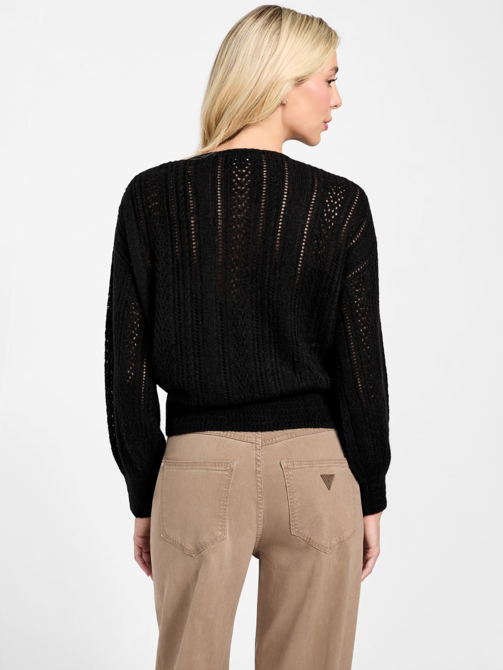 Izabella Wool-Blend Surplice Sweater - Image 4
