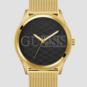 Gold-Tone Mesh Analog Watch