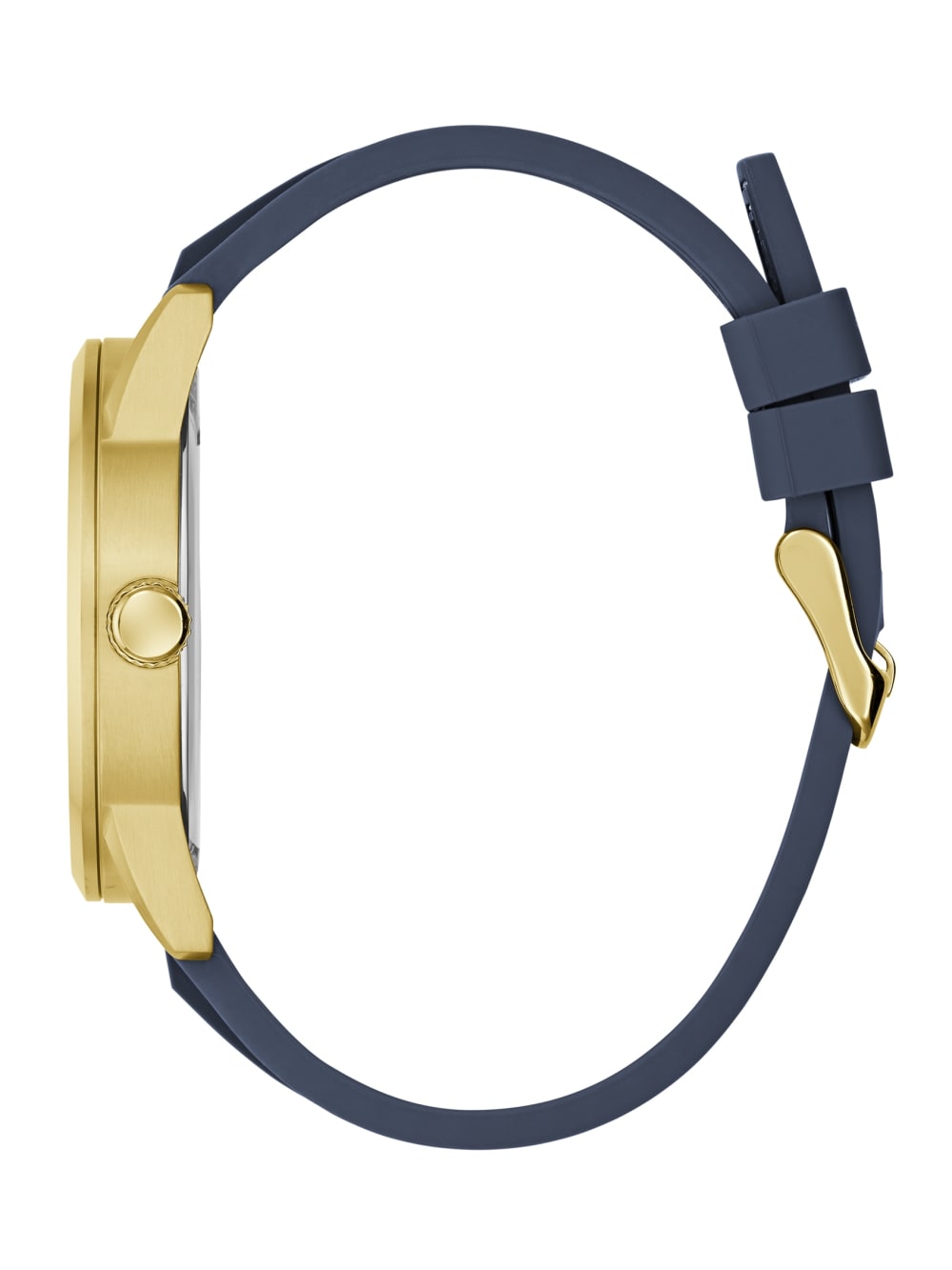 Gold-Tone and Blue Silicone Multifunction Watch - Image 3