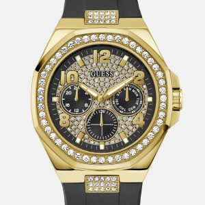 Gold-Tone and Black Multifunctional Watch