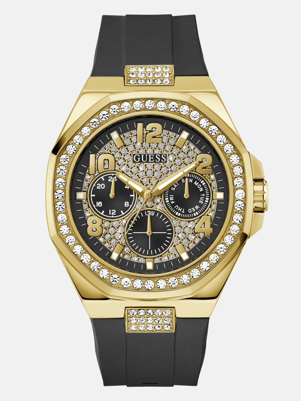 Gold-Tone and Black Multifunctional Watch