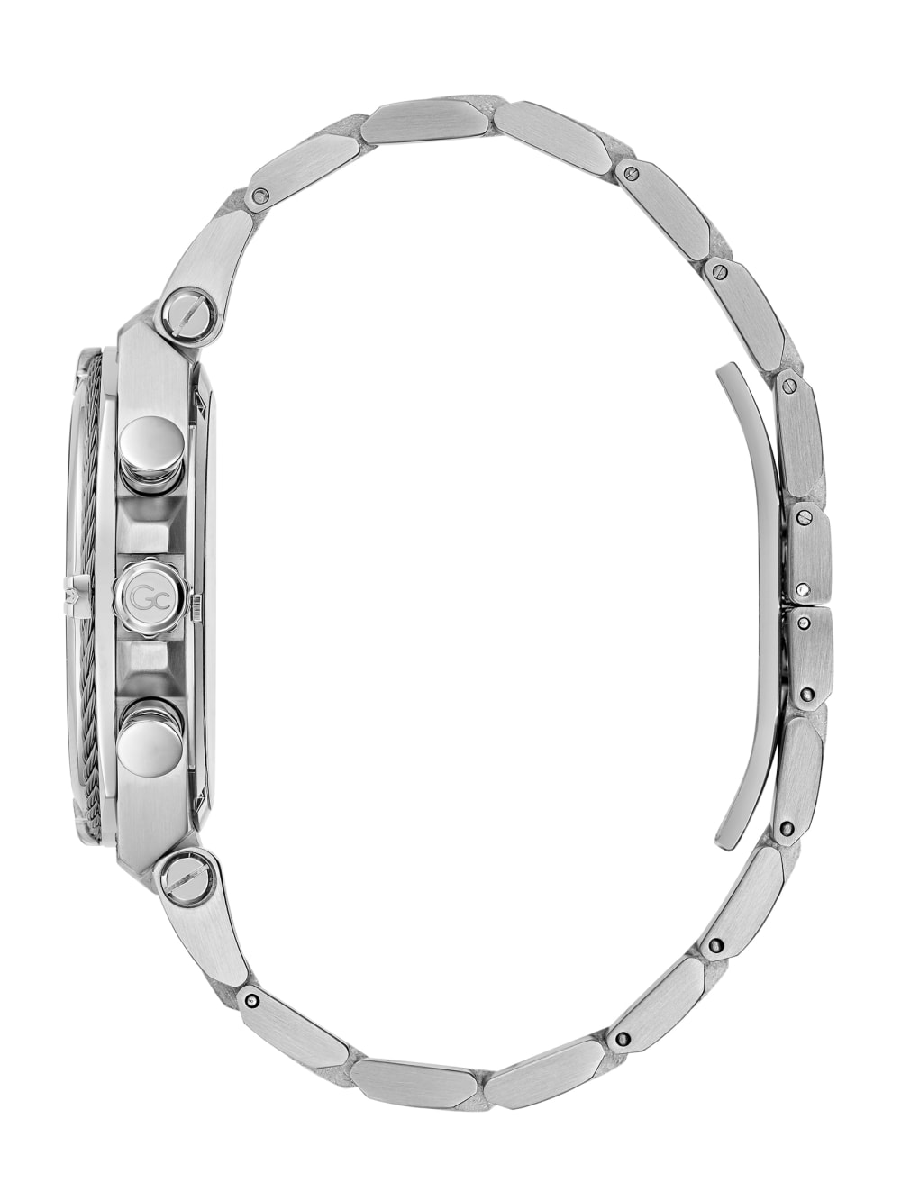 Gc Silver-Tone and Green Chronograph Watch - Image 3