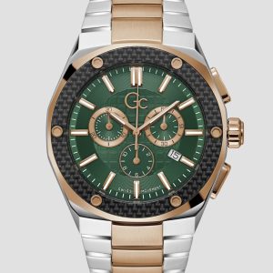 Two-Tone and Green Chronograph Watch