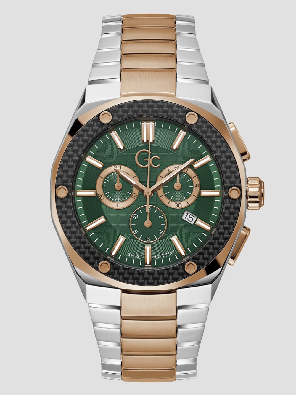Two-Tone and Green Chronograph Watch