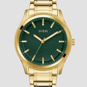 Gold-Tone and Green Analog Watch