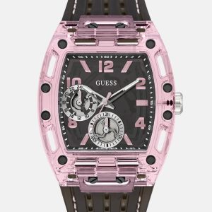 Clear and Black Silicone Multifunction Watch