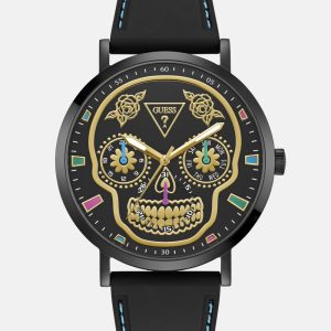 Black Multifunction Silicone Watch