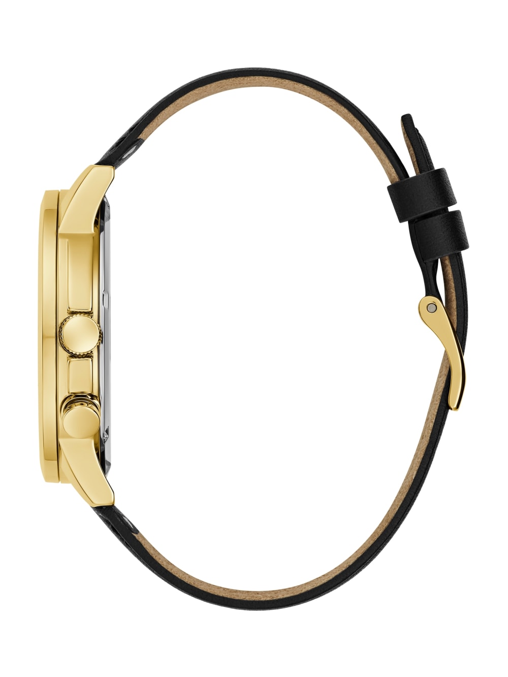 Gold-Tone and Black Leather Multifunction Watch - Image 2