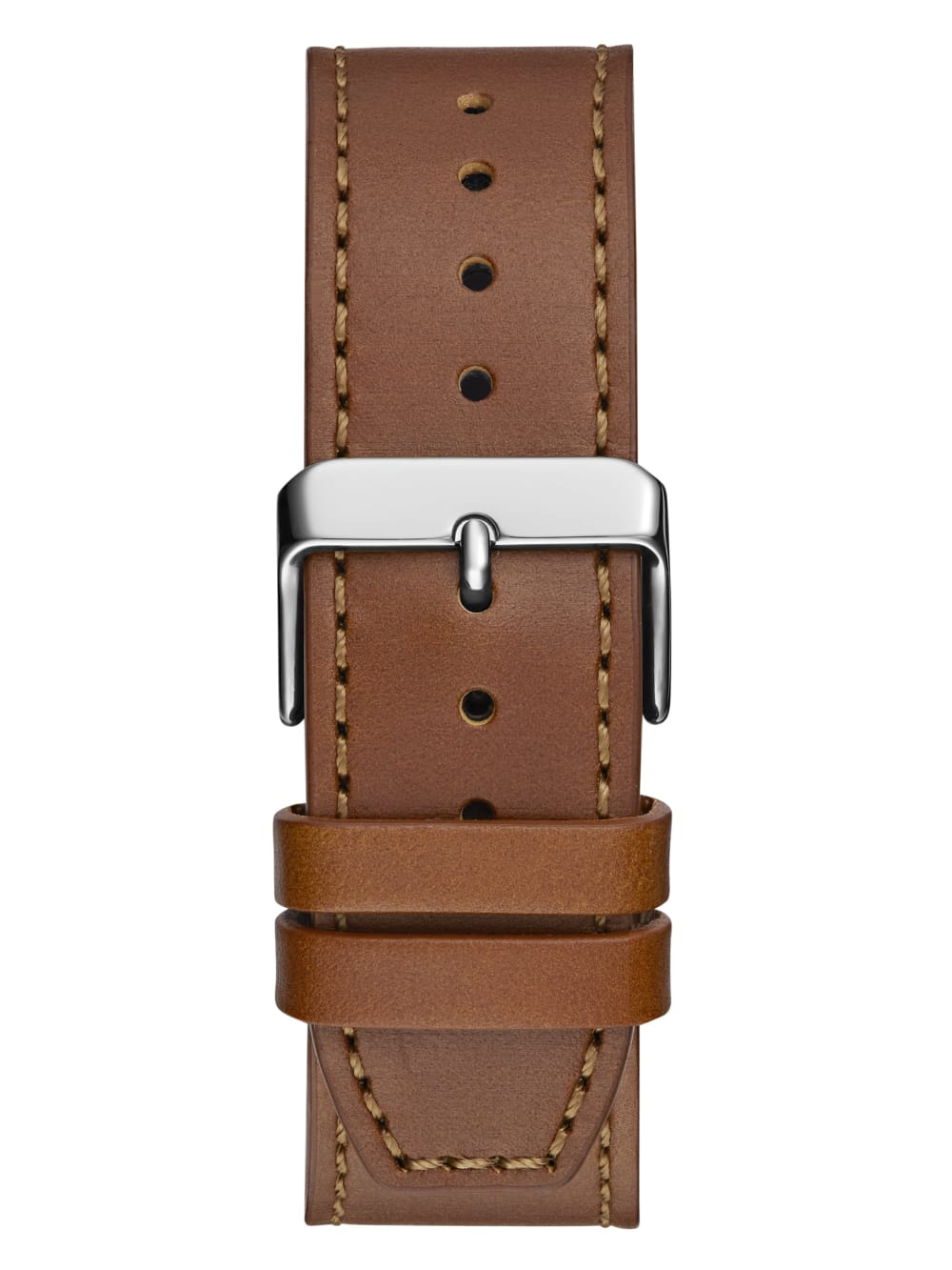 Two-Tone and Brown Leather Multifunction Watch - Image 4