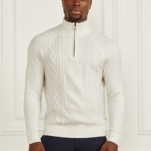 Eco Half-Zip Cable Knit Sweater