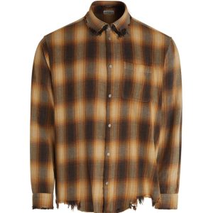 distressed flannel shirt