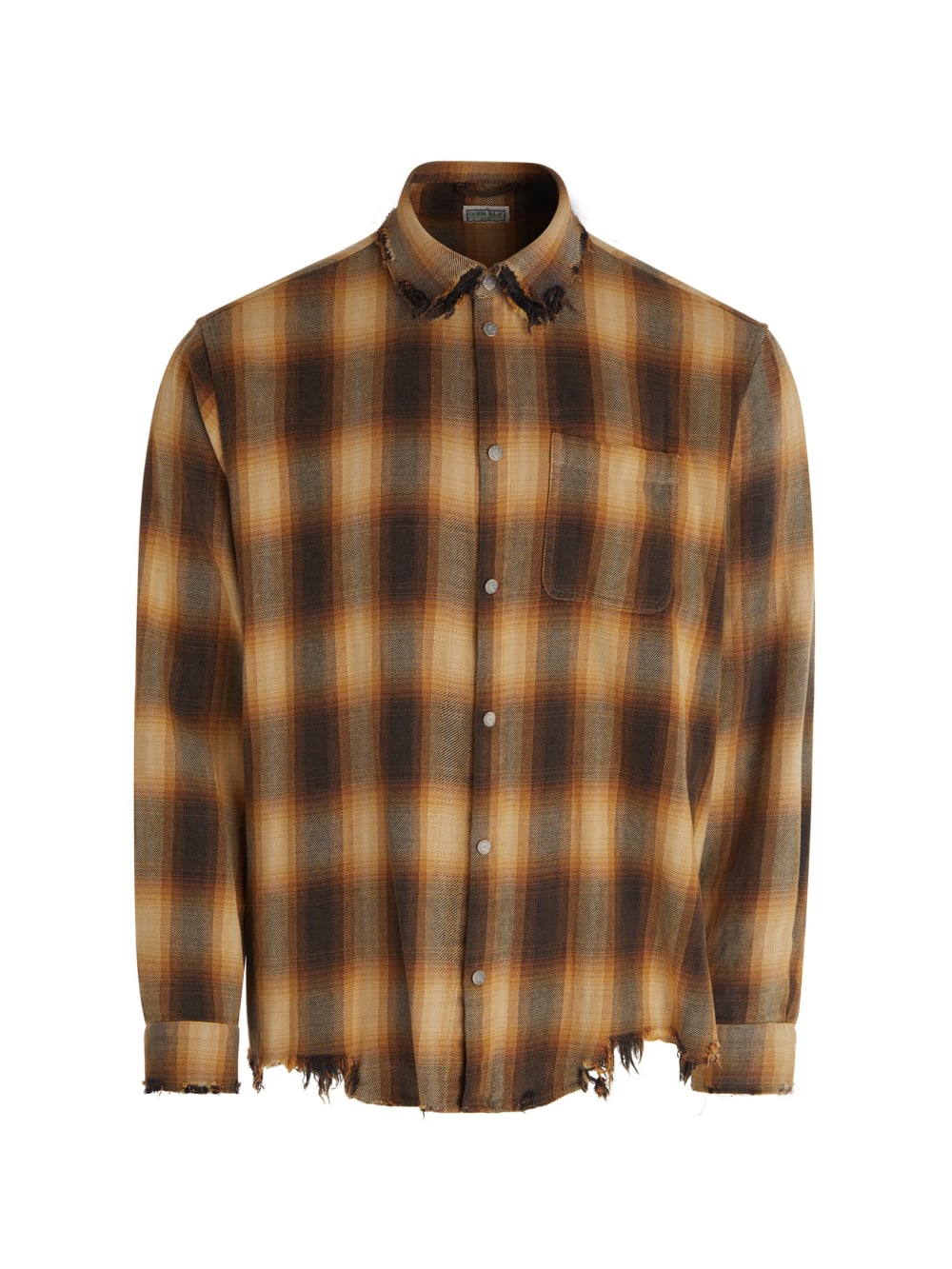 distressed flannel shirt