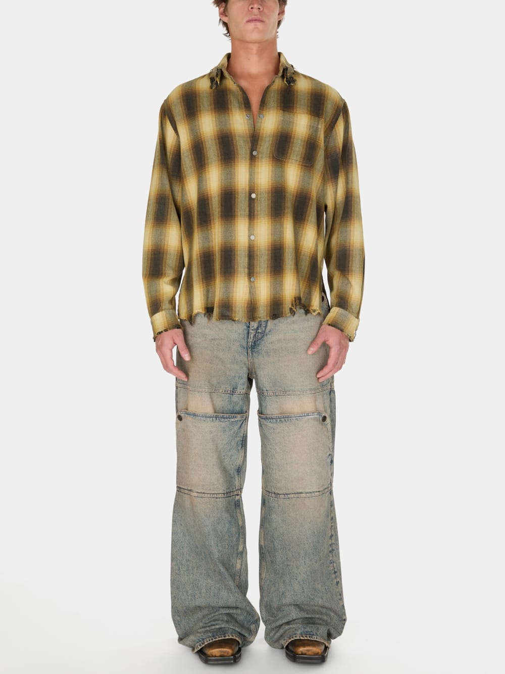 distressed flannel shirt - Image 2