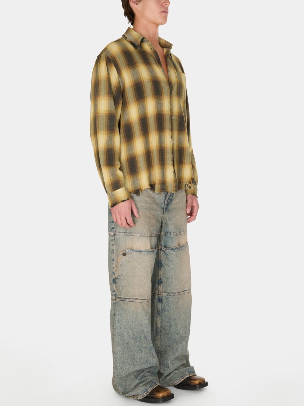 distressed flannel shirt - Image 3