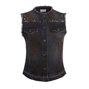 western denim vest