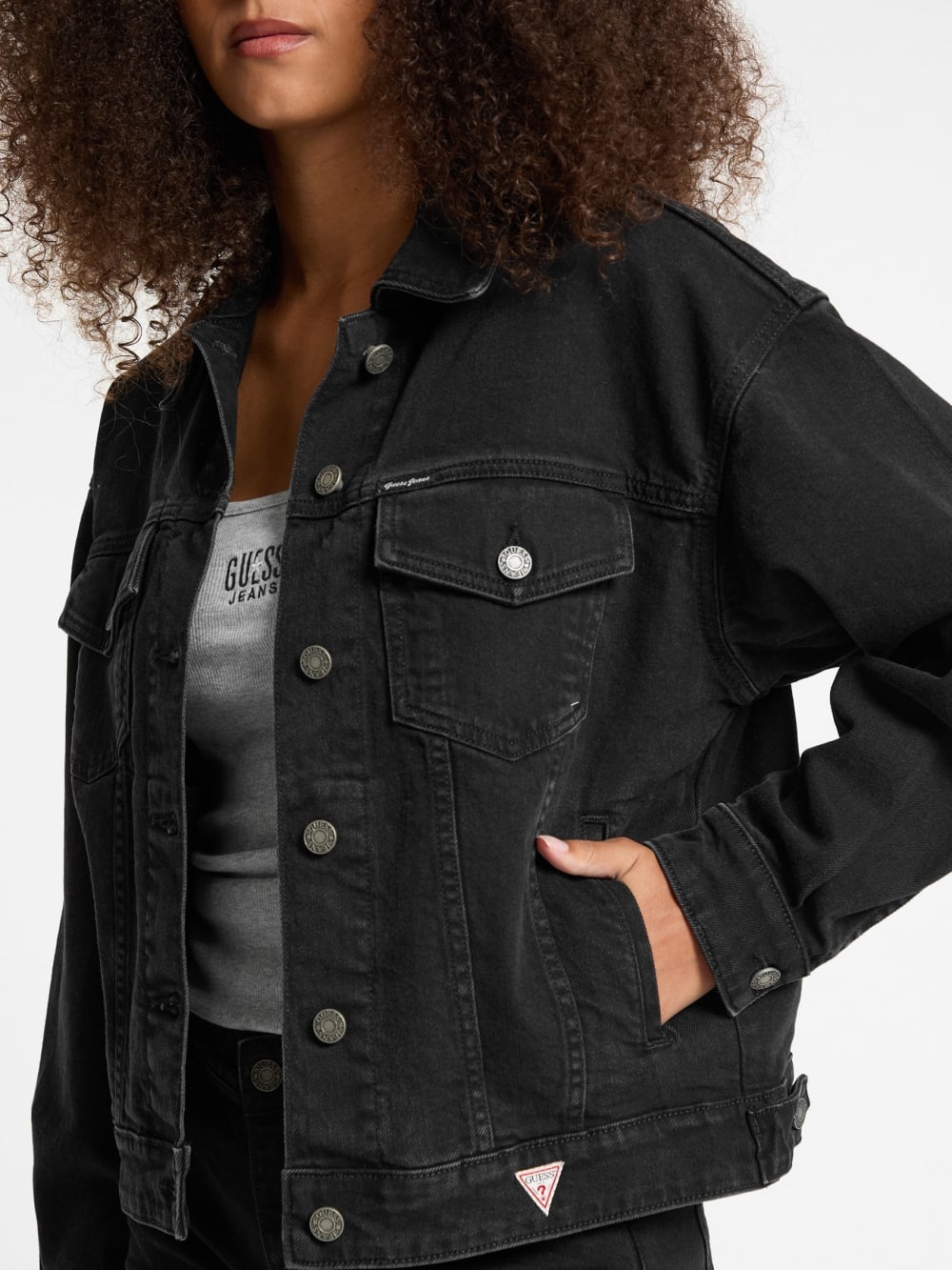 Oversized Denim Trucker Jacket - Image 2