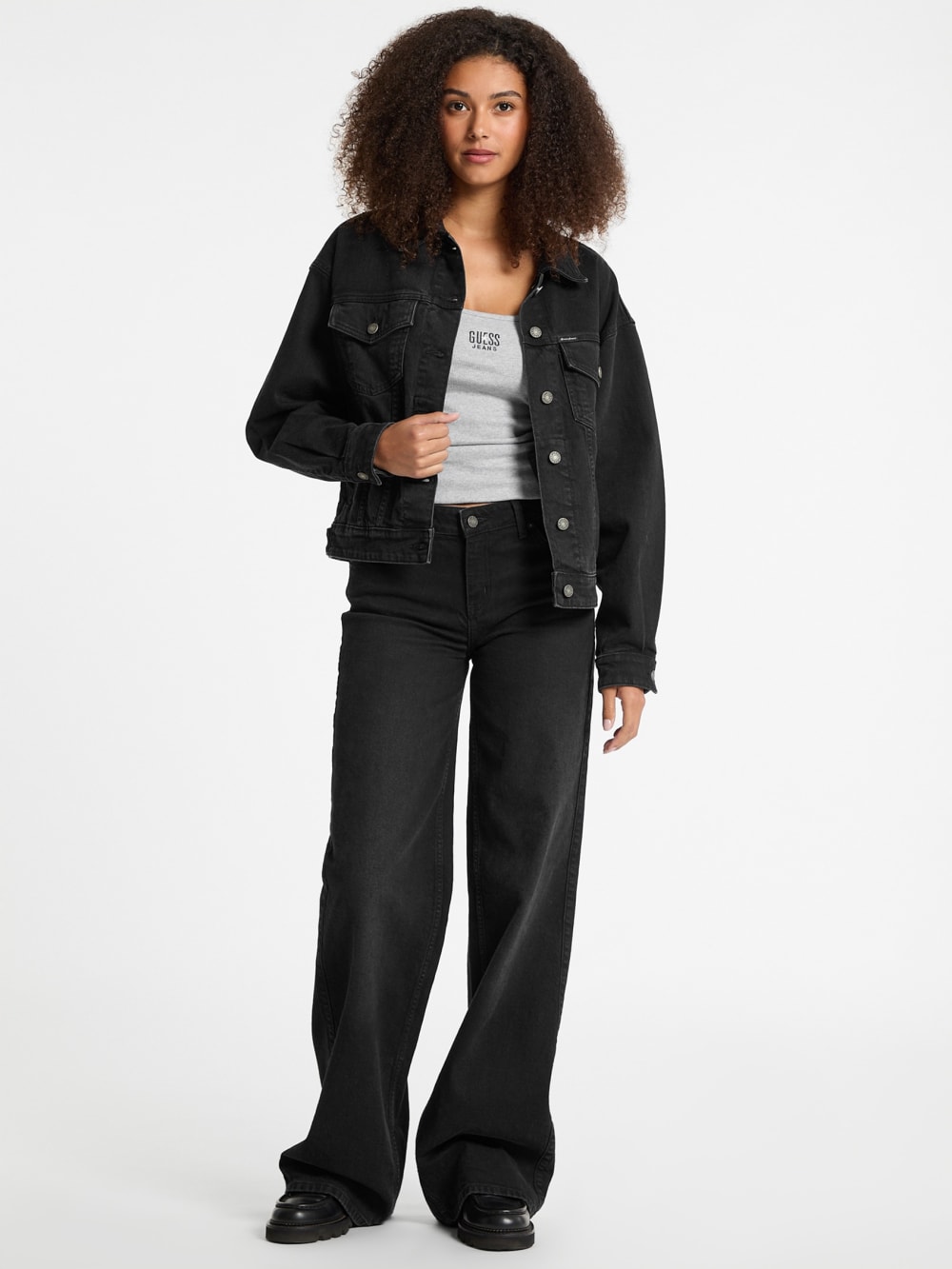 Oversized Denim Trucker Jacket - Image 3