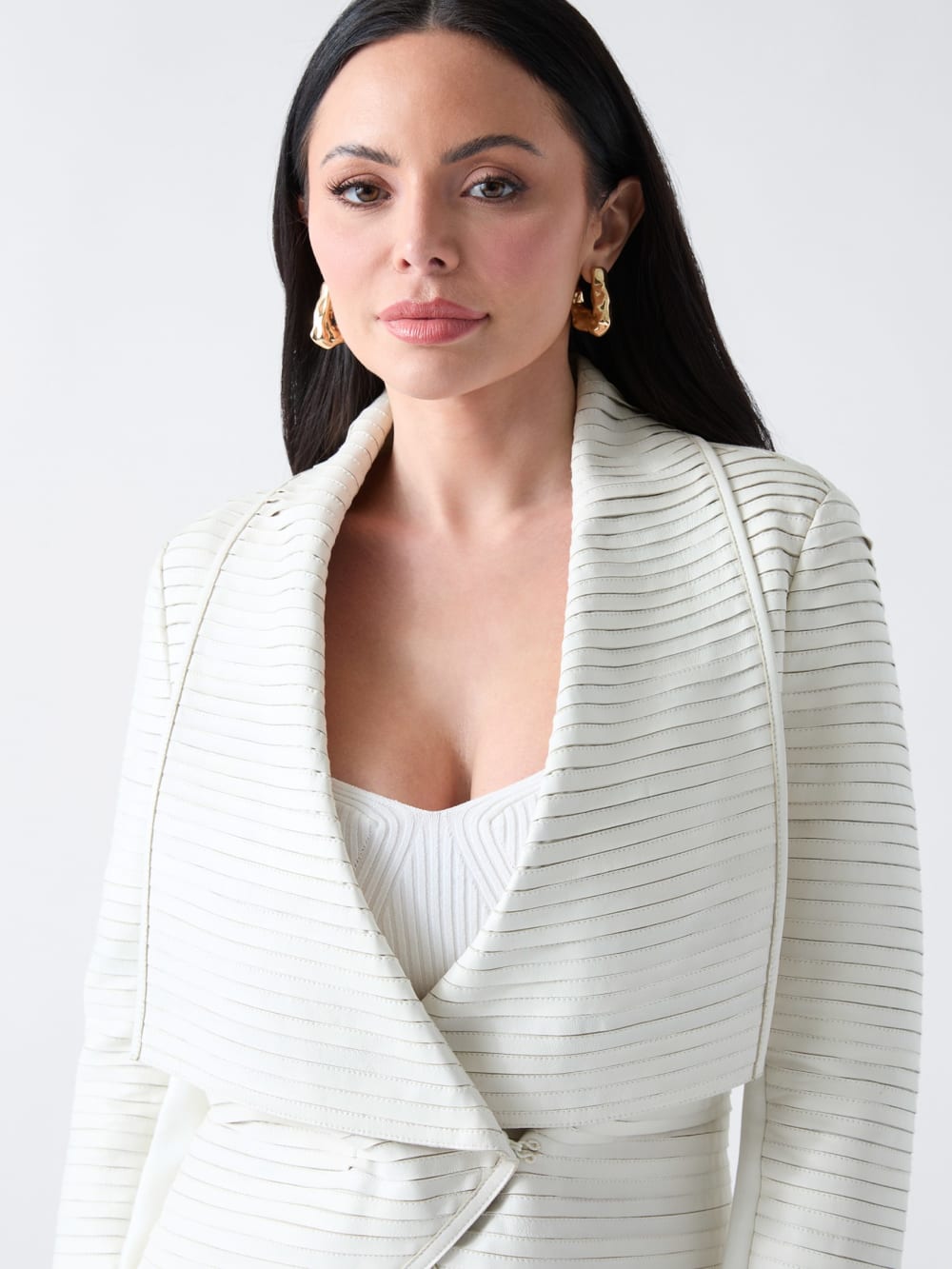 Shayna Drape Leather Jacket - Image 3
