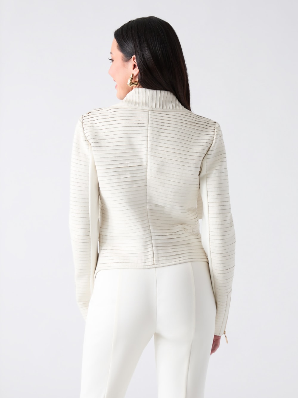 Shayna Drape Leather Jacket - Image 4