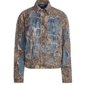 burnt denim jacket