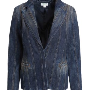 panel denim coat