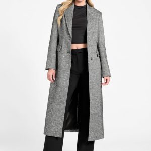 Stefania Sequin Herringbone Coat