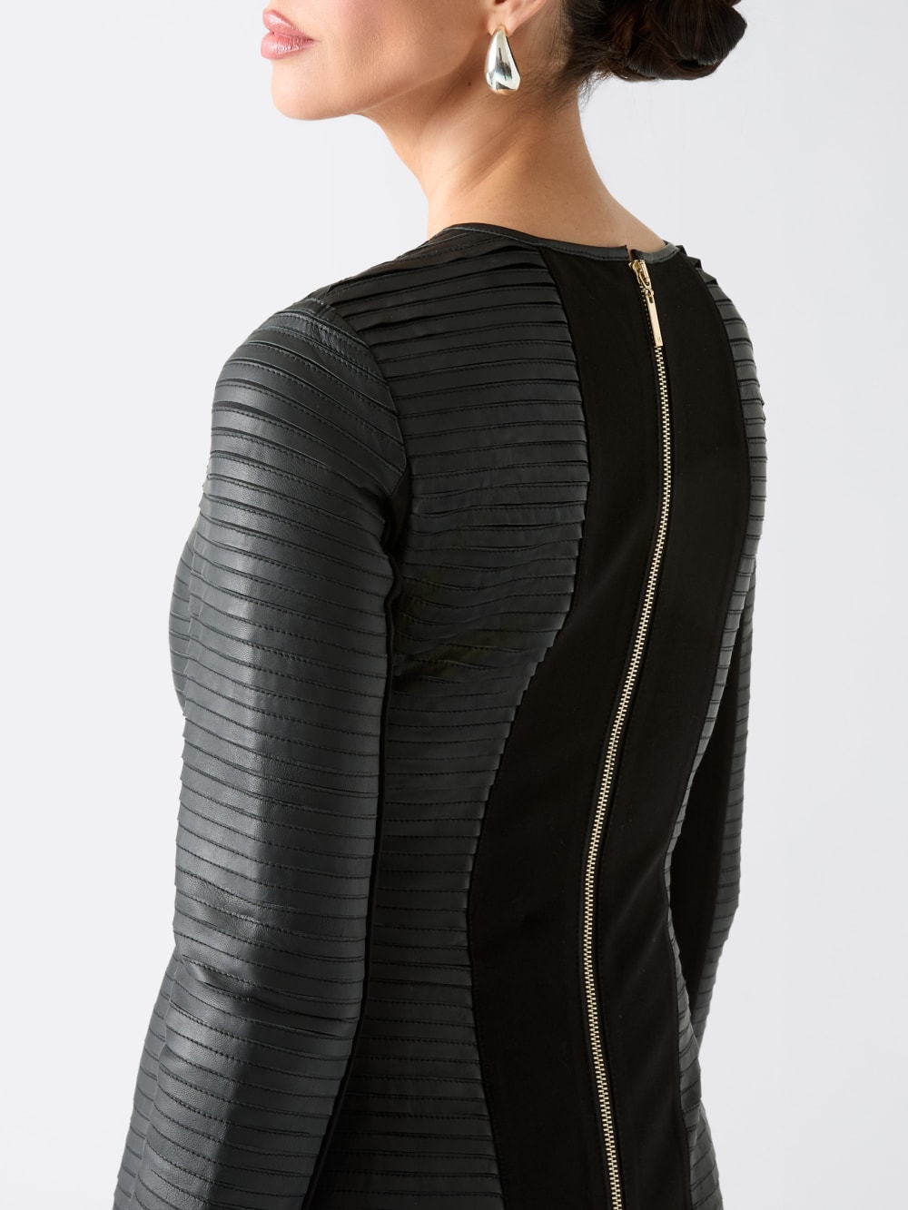 Tribute Pleated Leather Dress - Image 3