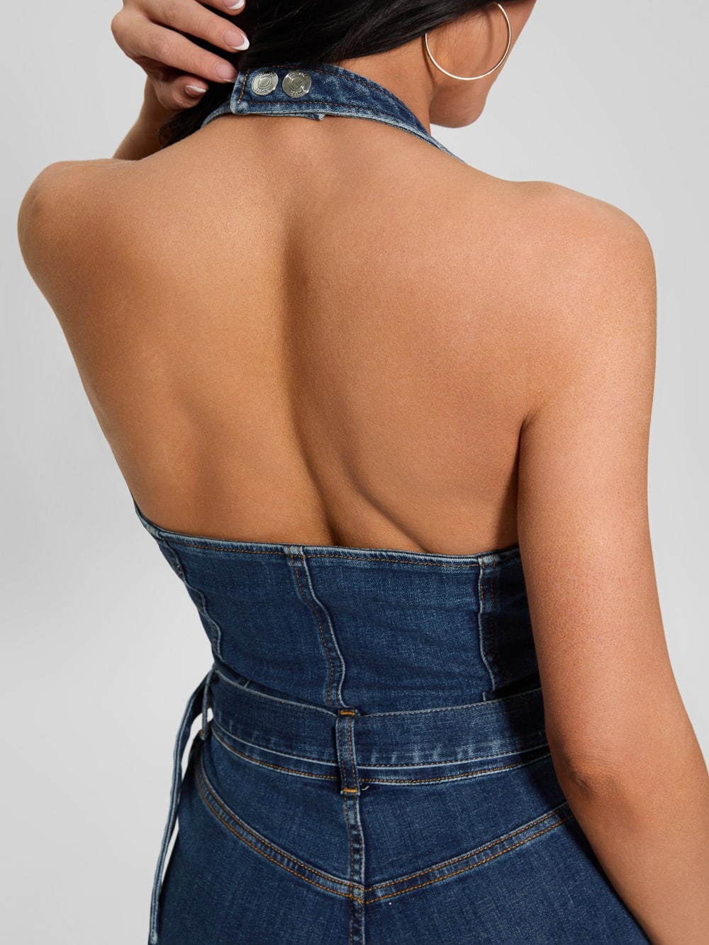 Eco Claire Denim Halter Jumpsuit - Image 3