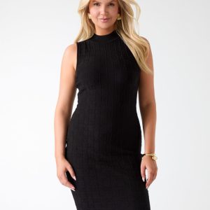Marti Initial Mock-Neck Dress