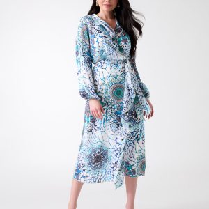 Mina Printed Wrap Dress