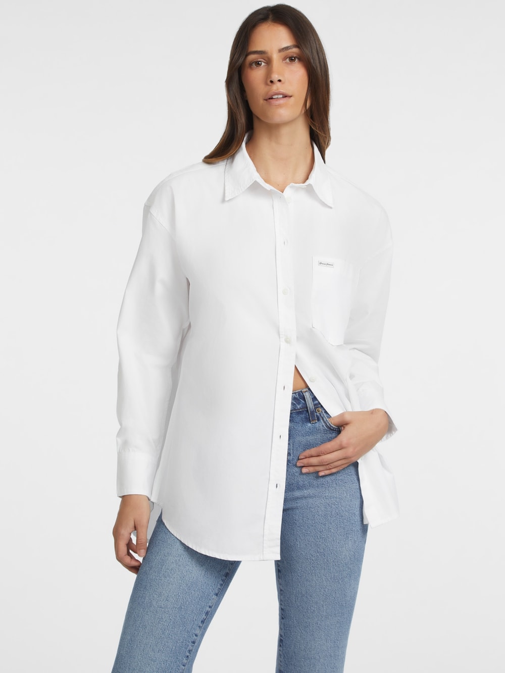Oversized Long-Sleeve Pocket Shirt - Image 2