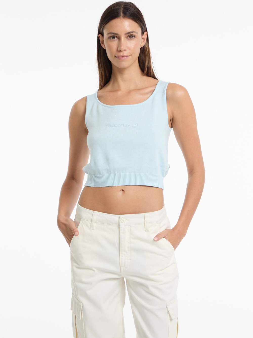 Silk and Wool-Blend Scoop Logo Sweater Tank - Image 3