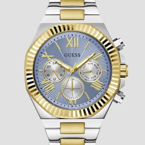 Two-Tone and Blue Multifunction Watch