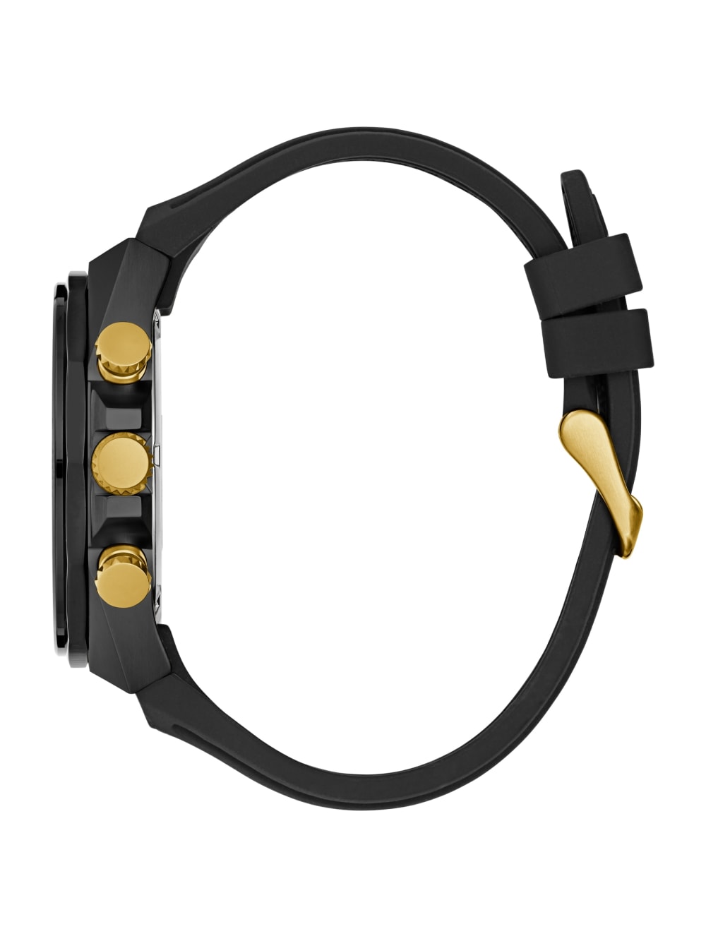 Rainbow Mosaic and Black Silicone Chronograph Watch - Image 2