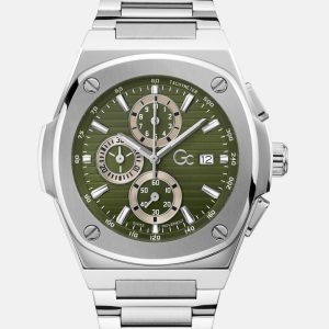 Gc Silver-Tone Chronograph Watch