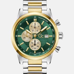 Gc Two-Tone and Green Multifunction Watch