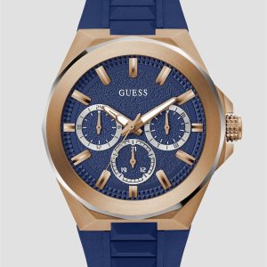 Rose Gold-Tone and Blue Multifunction Watch