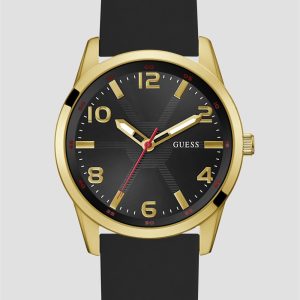 Black and Gold-Tone Silicone Analog Watch