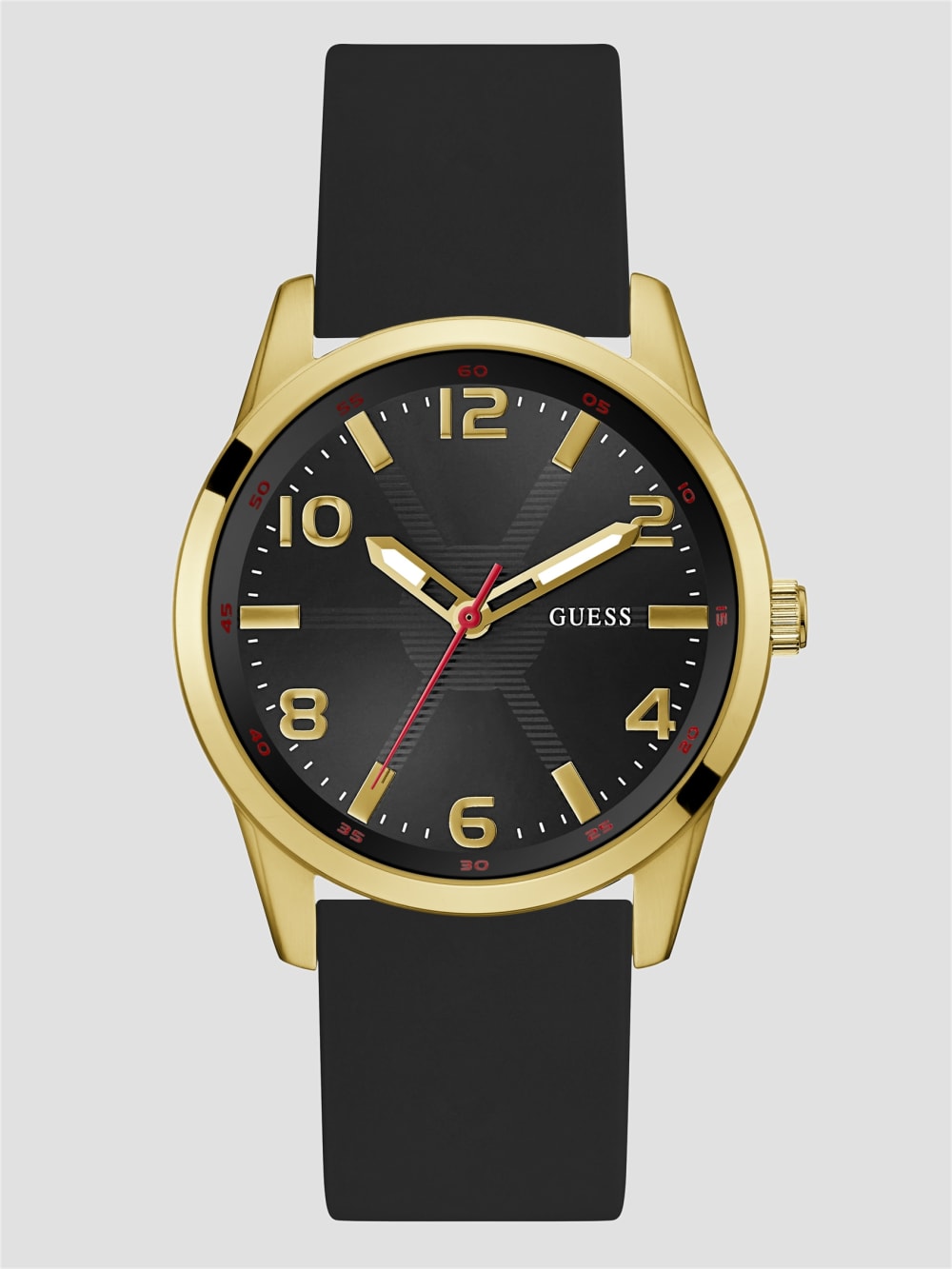 Black and Gold-Tone Silicone Analog Watch