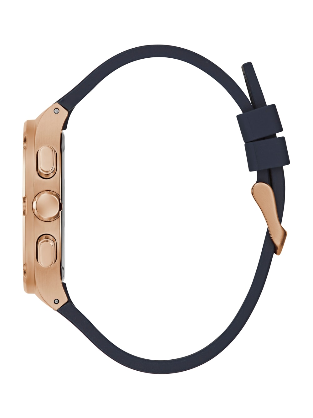 Rose Gold-Tone and Navy Silicone Multifunction Watch - Image 2