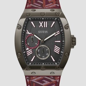 G-Cube Red Leather Multifunction Watch