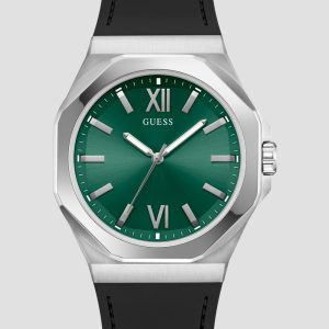 Silver-Tone and Black Analog Watch