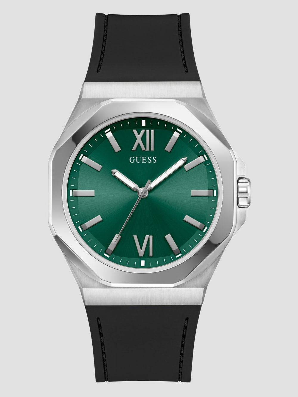 Silver-Tone and Black Analog Watch