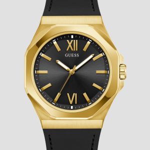 Gold-Tone and Black Analog Watch