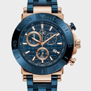 Gc Blue and Gold-Tone Chronograph Watch
