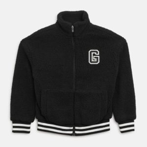 Faux-Fur Varsity Jacket (7-16)
