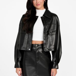 Flaminia Cropped Faux-Leather Jacket