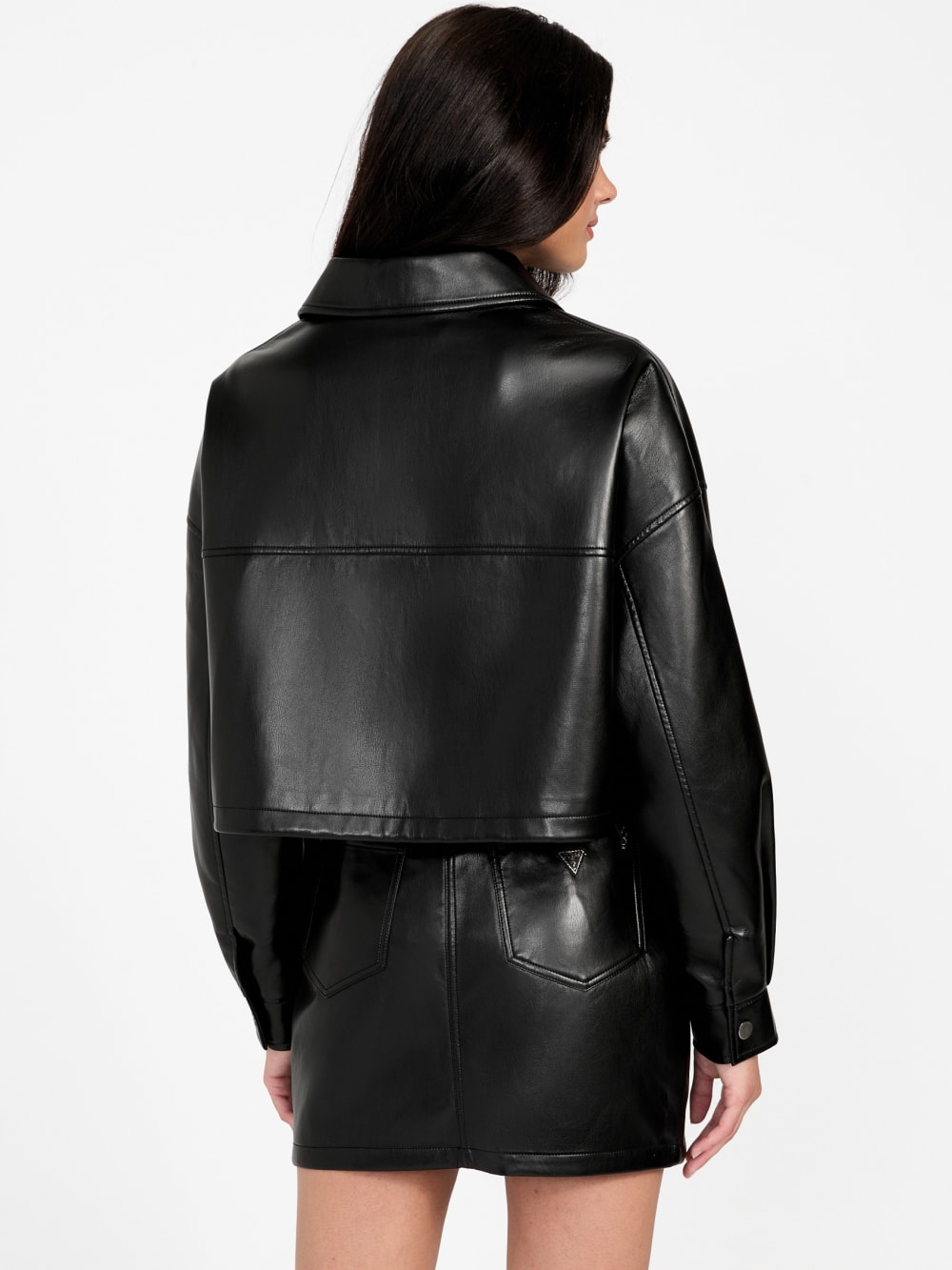Flaminia Cropped Faux-Leather Jacket - Image 4